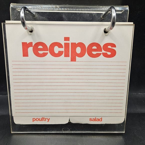 Vintage Retro 1970s Lucite Roto Recipe File With Cards Unused Huang & Co.‎ Junk - Picture 1 of 10